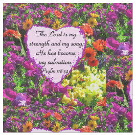 Tela FOTO DE bonito PURPLE FLORAL PSALM 118:14