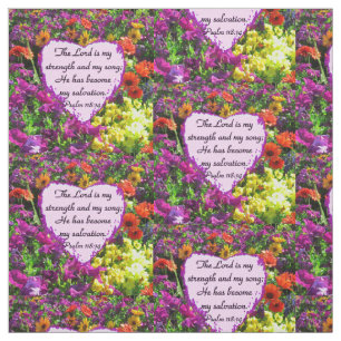 Tela FOTO DE bonito PURPLE FLORAL PSALM 118:14