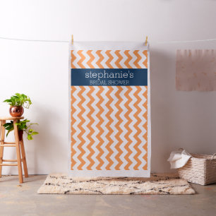 Tela Foto de fondo de la ducha de novia azul y Naranja 