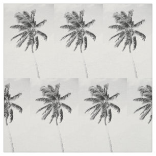 Tela Foto de verano de palmeras tropicales blancas y ne