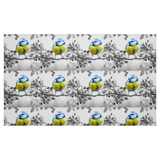 Tela Fotografía de pájaro ("Cuarto gordo" (fat quarter))