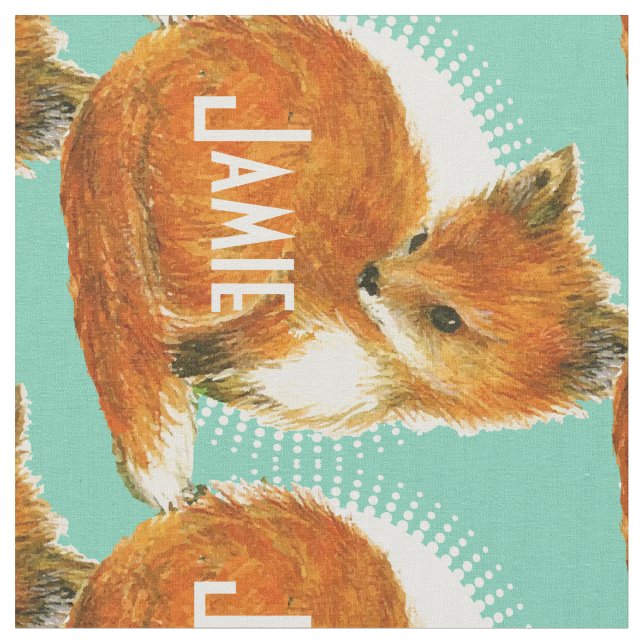 Tela Fox personalizada moderna de la menta (De cerca)