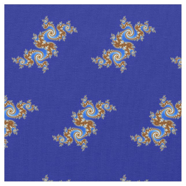 Tela Fractal Brown azul de Swirly (De cerca)