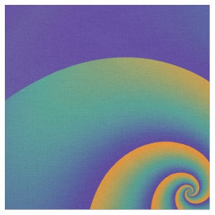 Tela Fractal de espirales de energía - azul naranja + t