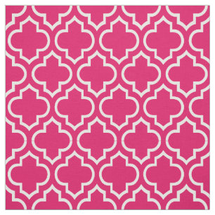 Tela Frambuesa, marroquí blanco Quatrefoil #6