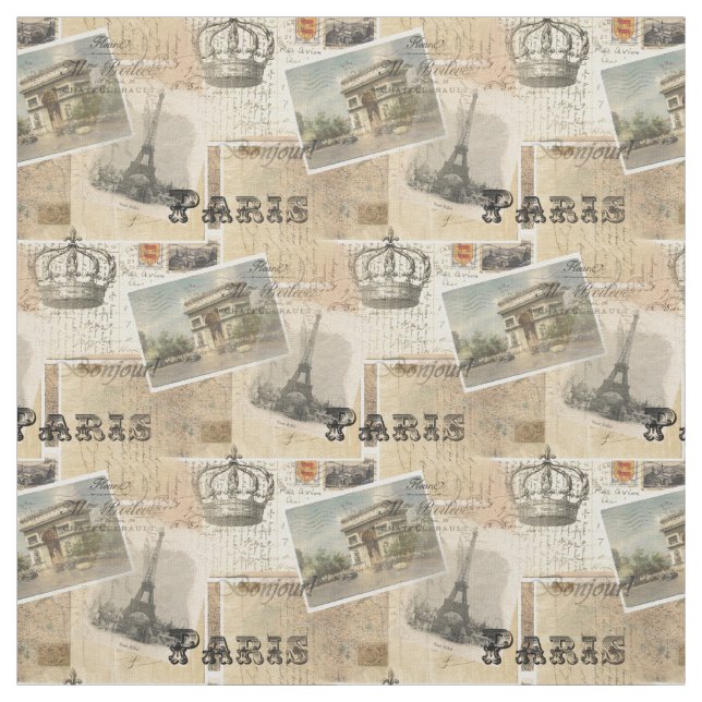 Tela francesa de París de la postal (Retal)