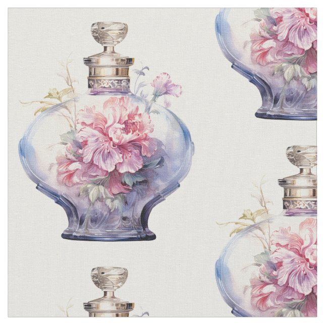 Tela Frasco de perfume Art Deco Opulence rosa (De cerca)