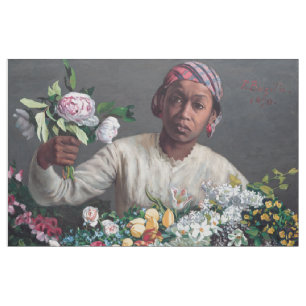 Tela Frederic Bazille - Mujer joven con peonías