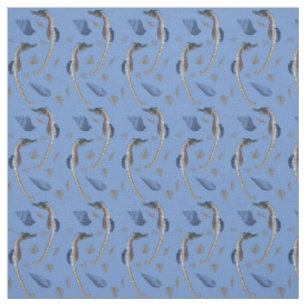 Tela Frenesí de Caballito de Mar (Azul)