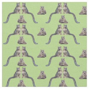 Tela Frenesí de Leopardo de las Nieves (Verde Clar