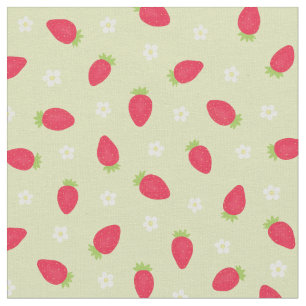 Tela Fresas de Verano sobre Verde (escala pequeña)