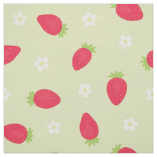 Tela Fresas de Verano sobre Verde (gran escala)