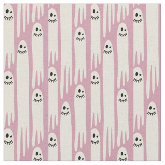 Tela Friendly Ghosts on Cream and Pink – Halloween Patt
