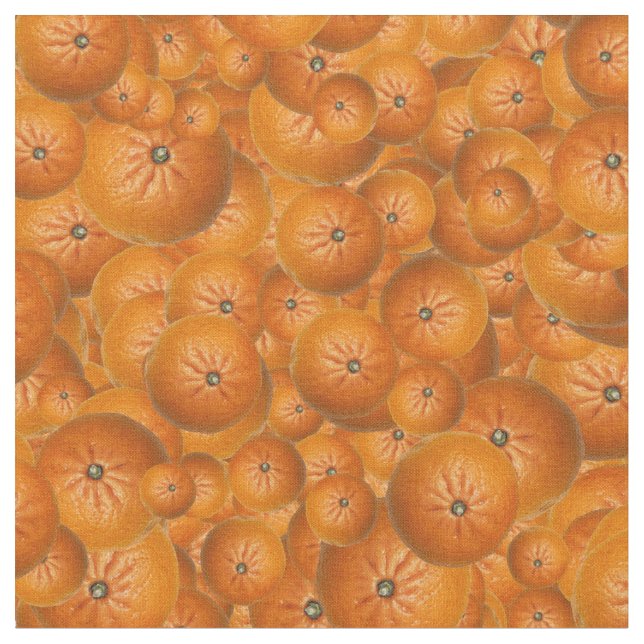 Tela Fruity Fun Tangerine Print Pattern (De cerca)