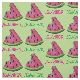 Tela Fruta de la sandía verde rosa personalizada