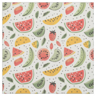 Tela Fruta de Verano Dibujada a Mano