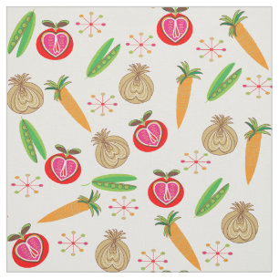 Tela Fruta estilo retro e impresión de color vegetal