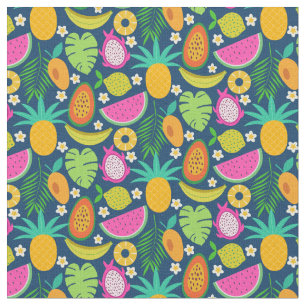 Tela Frutas tropicales de piña plátano sandía