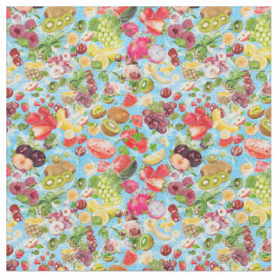 Tela Frutas tropicales que se regan la boca se repite