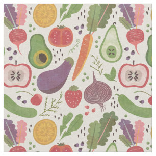 Tela Frutas y Veggies de la acuarela