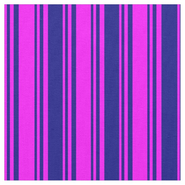 Tela Fuchsia & Blue Lin/Stried Pattern (De cerca)