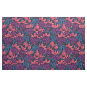 Tela Fuchsia en azul y púrpura