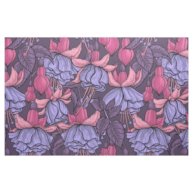 Tela Fuchsia en rosa y violeta ("Cuarto gordo" (fat quarter))
