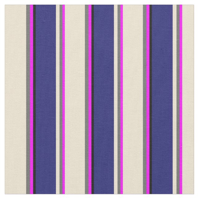 Tela Fuchsia, gris oscuro, beige, azul oscuro y negro (De cerca)