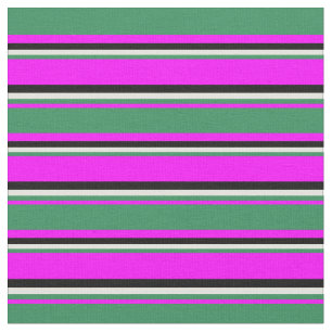 Tela Fuchsia, verde marino, amarillo claro y negro
