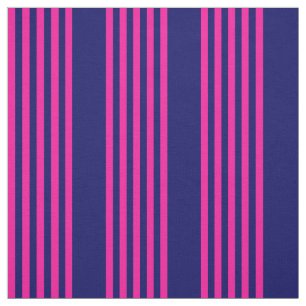 Tela Fuchsia y azul marino de cinco rayas patrón