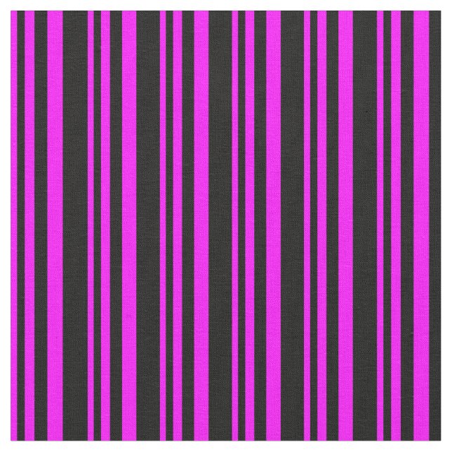 Tela Fuchsia y patrón de lino negro (De cerca)
