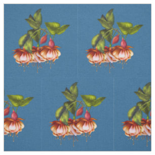Tela Fuchsias tropicales pintadas y colibríes