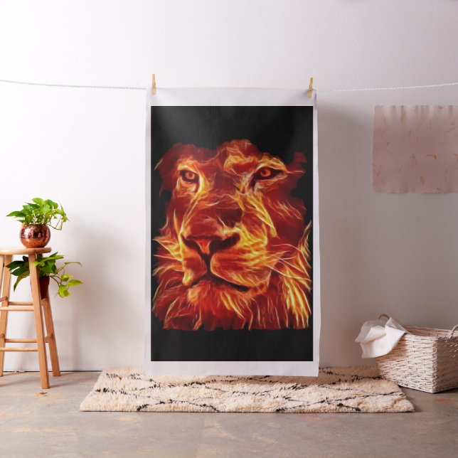 Tela Fuego de leones en negro (In Situ)