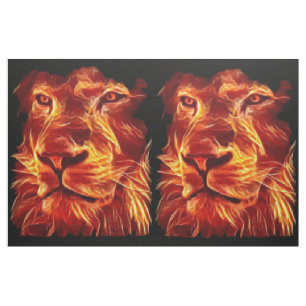 Tela Fuego de leones en negro