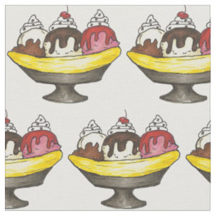 Tela Fuente de Soda Banana Split Ice Cream Sundae Foodi