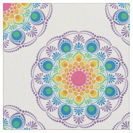 Tela Fuente máxima arcoíris floral Polka Dot