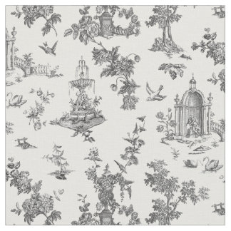 Tela Fuentes y árboles fantásticos de época Toile-B & W