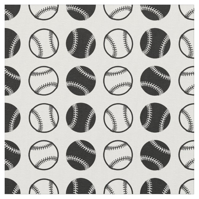 Tela Fun Baseballs Sports Pattern Baseball Tema del béi (De cerca)