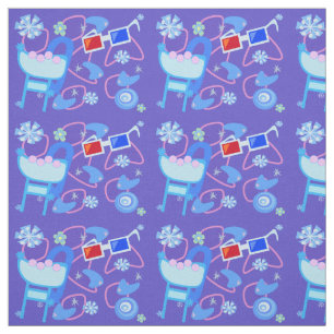 Tela Fun Boomerangs Glasses 3D Patrón Retro Cincuenta