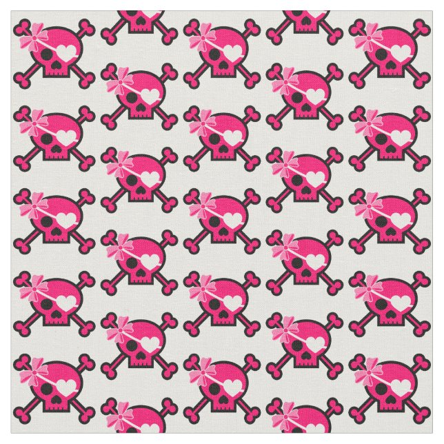 Tela Fun Girly Skull (De cerca)
