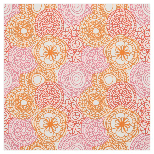 Tela Fun Hip Retro Feliz Patrón Floral Verano (Retal)