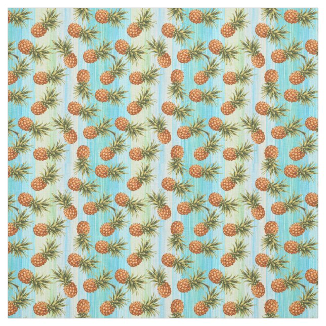 Tela Fun Pineapple Fruto Patrón acuarela Estribos de ar (Retal)