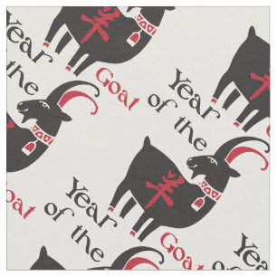 Tela Funky Año Rojo y Negro de la Cabra