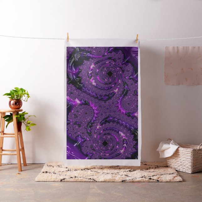 Tela Funky Bold Boho Purple Digital Resumen Fractal (In Situ)