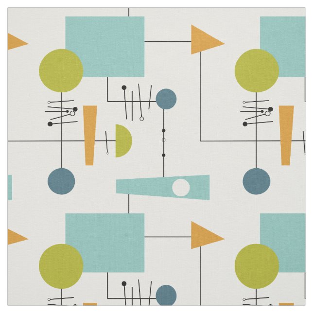 Tela Funky Geometric Flow Chart MidCentury Modern (Retal)