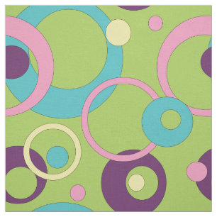 Tela Funky Green Circles Fabric