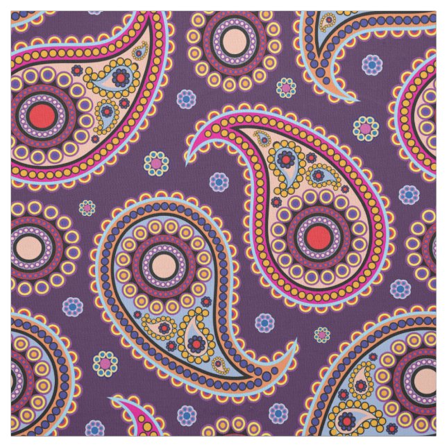Tela Funky Paisley Fabric (Retal)