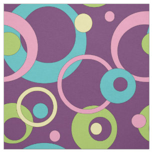 Tela Funky Purple Circles Fabric