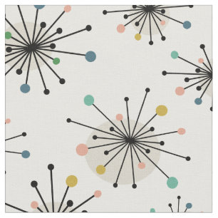 Tela Funky Starburst Pattern Atomic MidCentury Modern