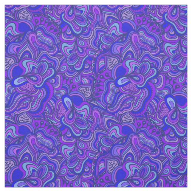 Tela Funky Swirly Abstract Purple (Retal)